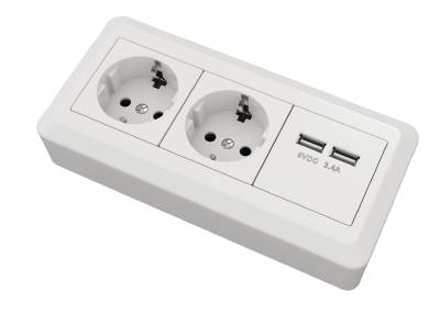 Product Image for 17Grunda Hörnbox 2-Vägs Med 2 USb3400Ma