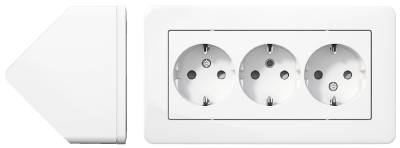 Product Image for Schneide Hörnbox Exxact 3-Vägsuttag Vit