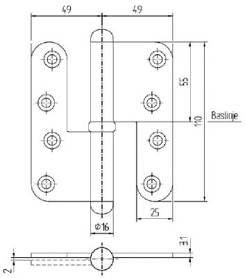Product Image for Assa Gångjärn K1227/02-110mm H M Sk