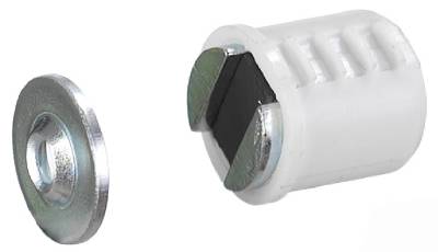 Product Image for Struktur Magnetlås Runt Plast Vit Ø12mm