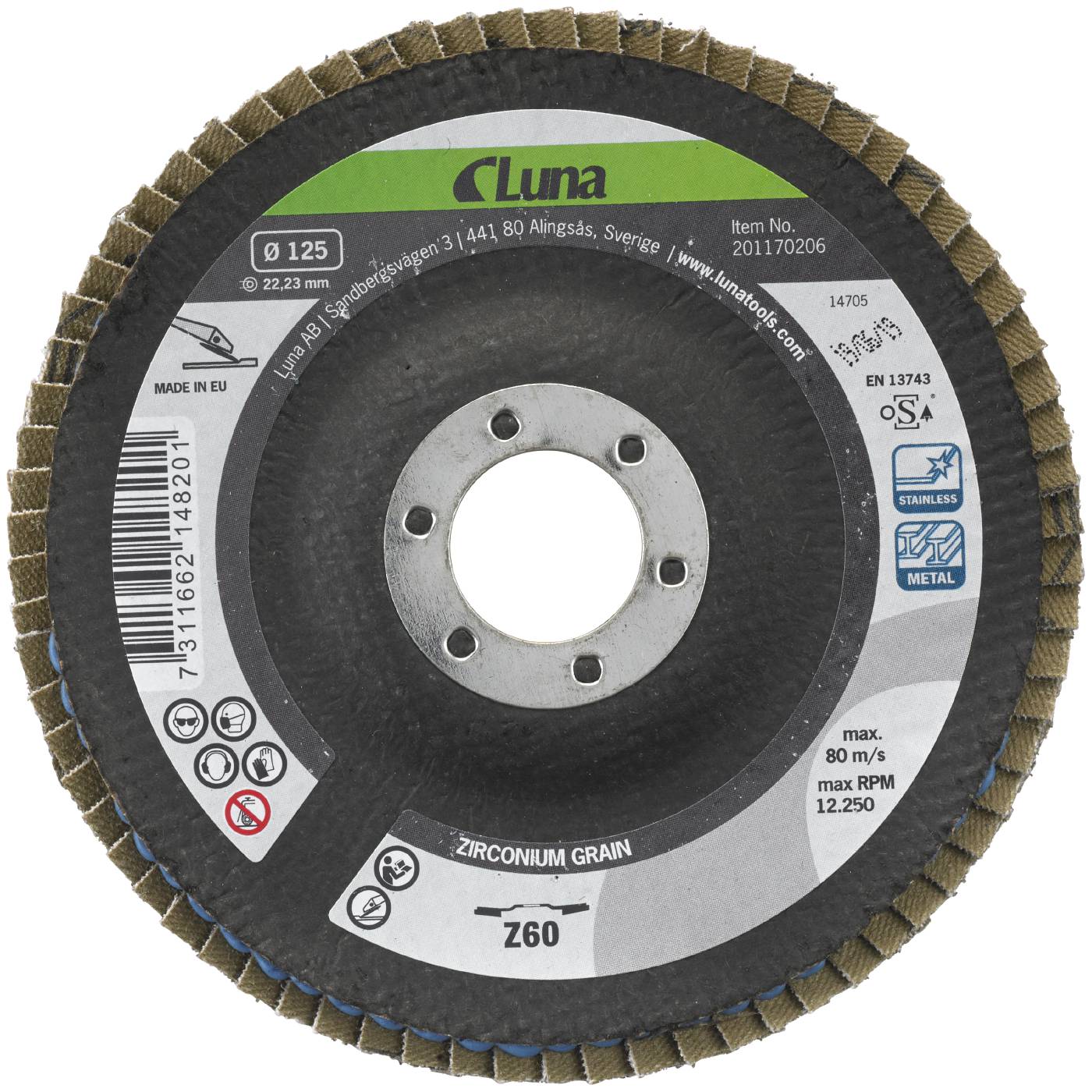 Pack-2 Grit-60 Shark 83752    3-Inch Zirconia Mini Cup Style Flap Disc 