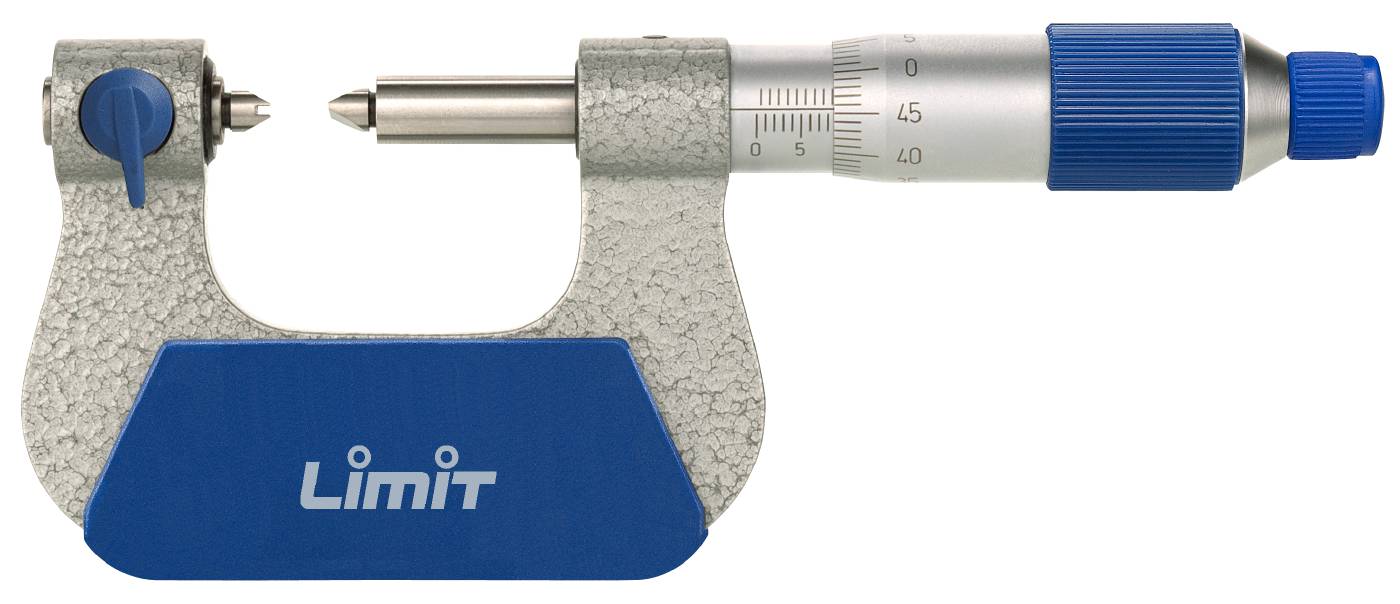 0-25mm Range Round Needle Type Thread Micrometer Head Measurement Measure Tool 